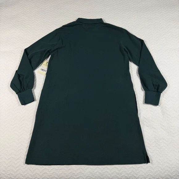 NWT Tuckernuck June Bug Green Pique Cotton Long Sleeve Polo Dress Womens M - Picture 4 of 10
